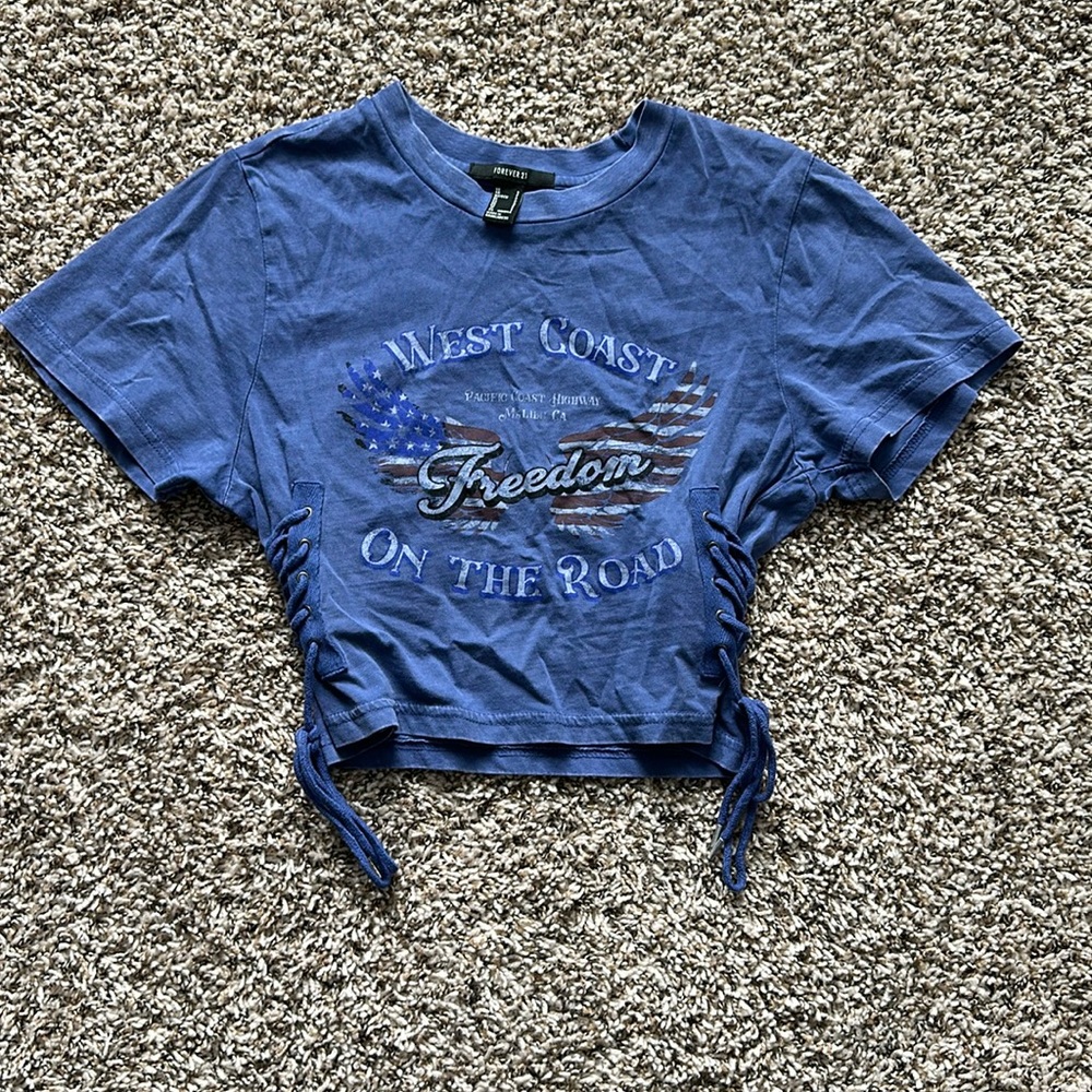 Blue freedom riding t-shirt